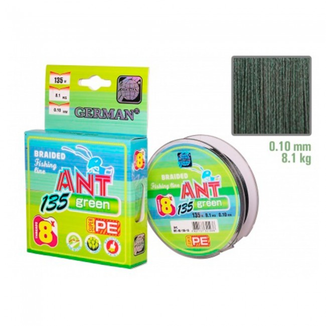 Плетенка German "ANT Green x8" 135 м Плетенка German "ANT Green x8" 135 м