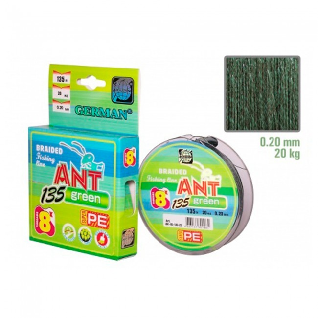 Плетенка German "ANT Green x8" 135 м Плетенка German "ANT Green x8" 135 м