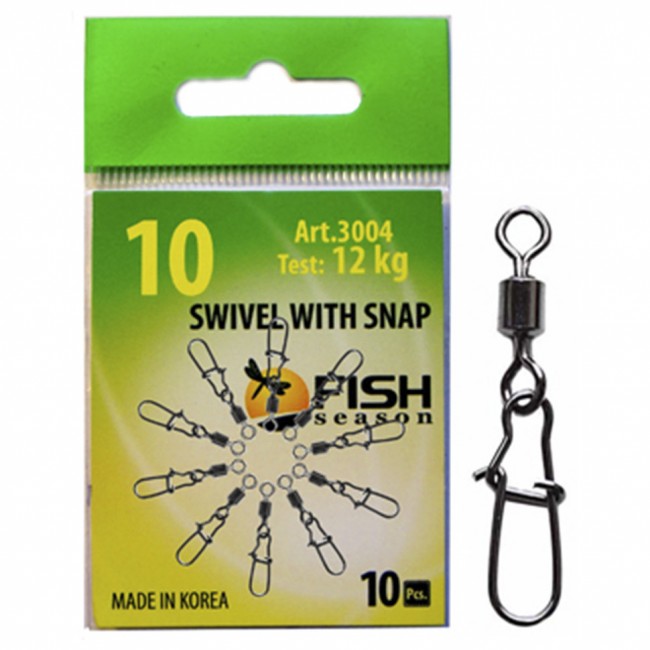 Вертлюжок Fish Season с застежкой Swiwel With Snap Nice Вертлюжок Fish Season с застежкой Swiwel With Snap Nice